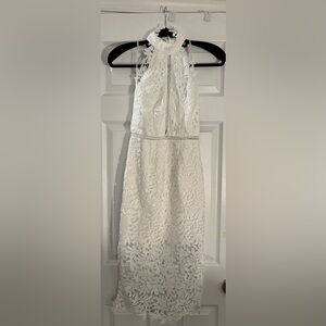 Lulu’s Divine Destiny White Lace Halter Midi Dress - NWT - Small